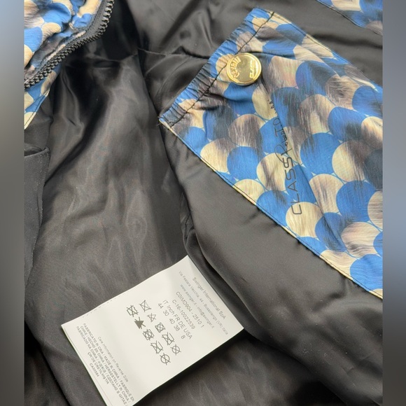 🆕 CAVALLI CLASS 🧿 Blue Spotted Down Filled Puffer Jacket, Sz IT44 US 8 - Picture 14 of 16
